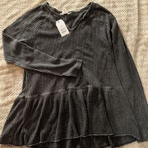 NWT Waffle knit peplum top